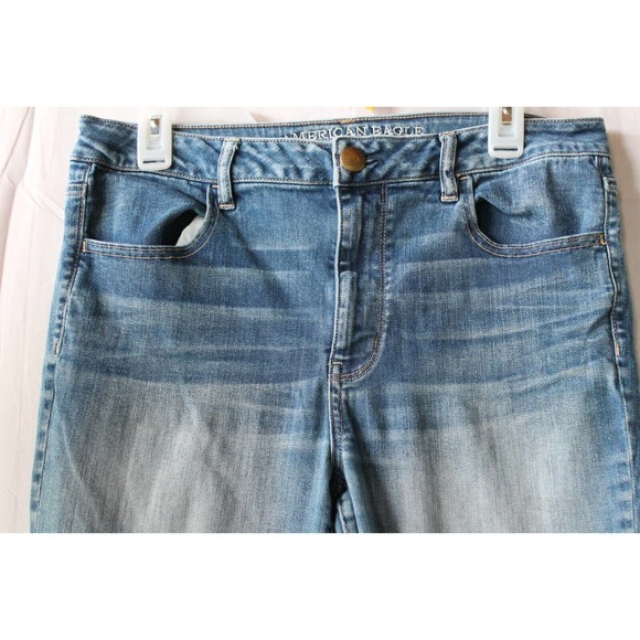 AMERICAN EAGLE Womens sz 14 super stretch/high rise legging/Jeans/cut inseam 25" - Picture 2 of 9